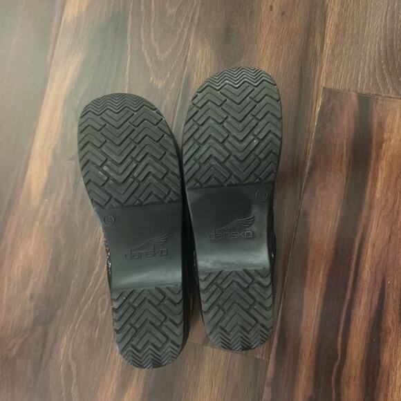 Dansko Professional Black Multi-Colored Paint Splatter Clogs Size 40/9.5 US - Picture 6 of 9